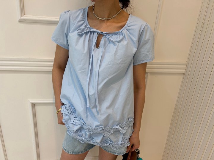 Pearls room - Korean Women Fashion - #womensfashion - Double Lace Blouse - 3