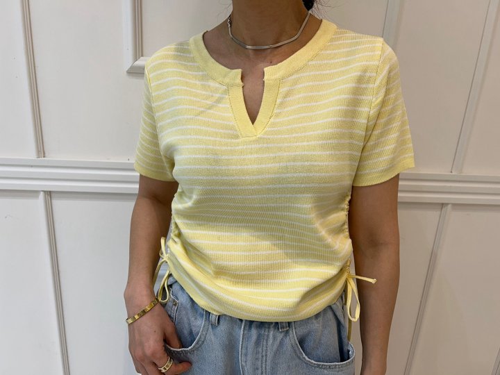 Pearls room - Korean Women Fashion - #womensfashion - String Knit Top