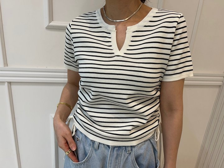 Pearls room - Korean Women Fashion - #womensfashion - String Knit Top - 5