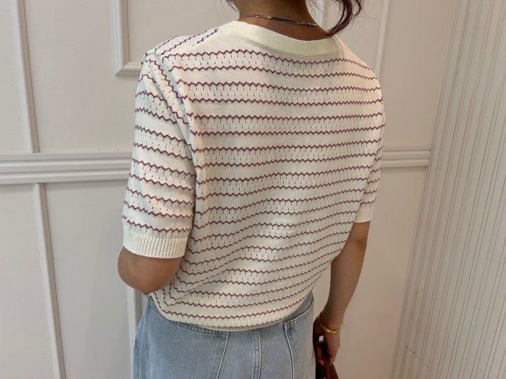 Pearls room - Korean Women Fashion - #womensfashion - Zigzag Cardigan - 10