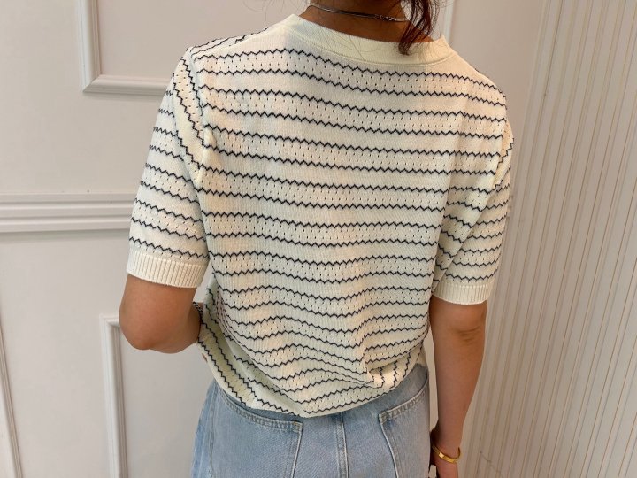 Pearls room - Korean Women Fashion - #womensfashion - Zigzag Cardigan - 6