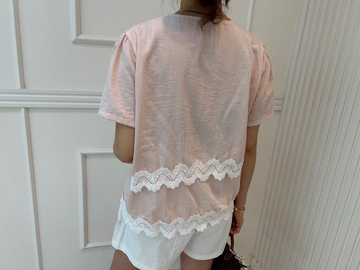 Pearls room - Korean Women Fashion - #womensfashion - Lace String Blouse - 9