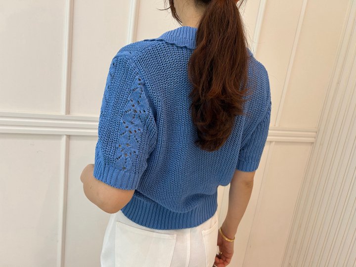 Pearls room - Korean Women Fashion - #momslook - Scaci Collar Knit Cardigan - 4