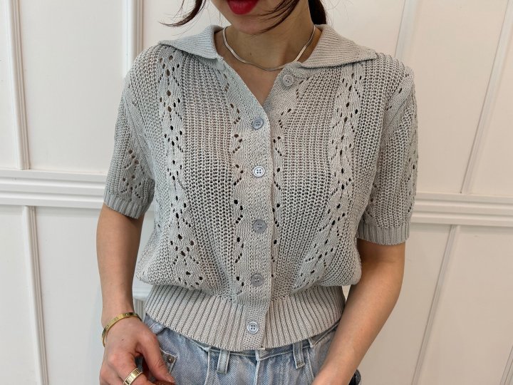 Pearls room - Korean Women Fashion - #womensfashion - Scaci Collar Knit Cardigan - 6