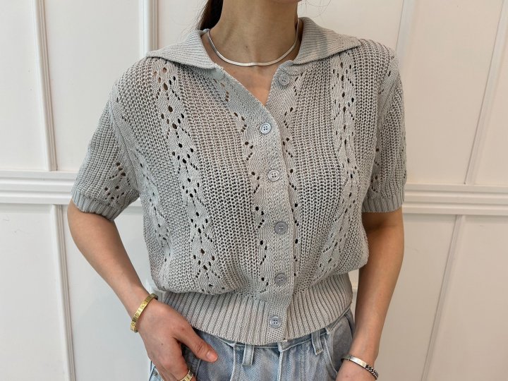 Pearls room - Korean Women Fashion - #womensfashion - Scaci Collar Knit Cardigan - 8