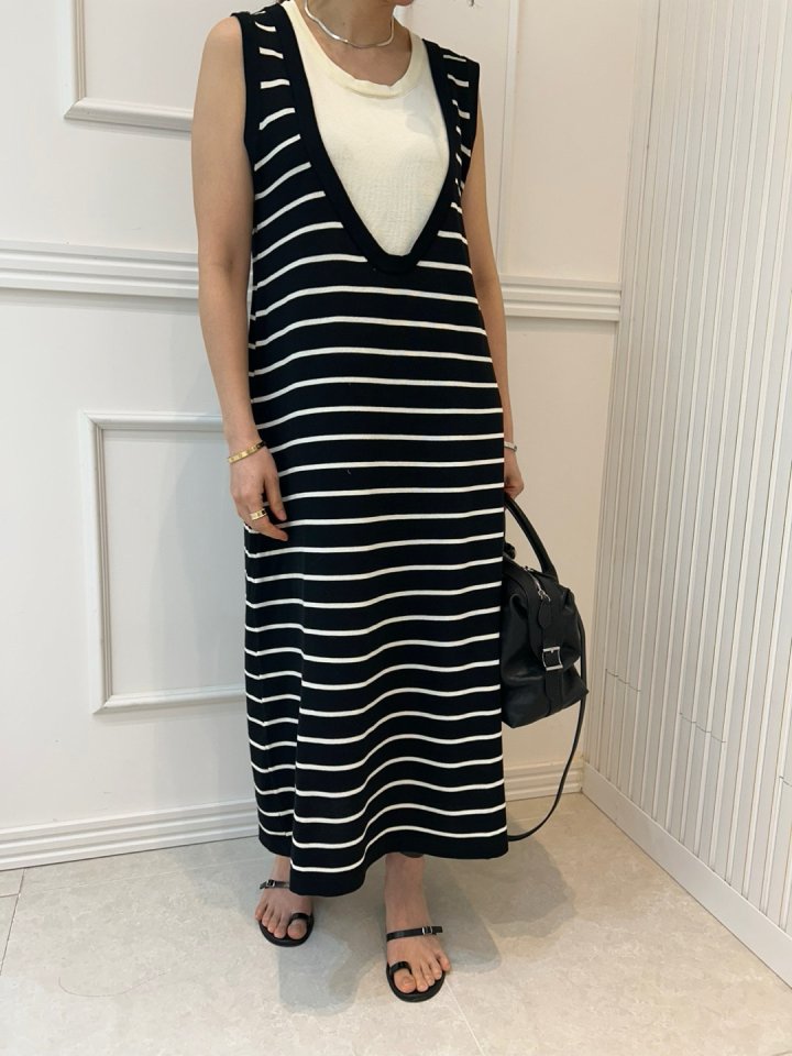 Pearls room - Korean Women Fashion - #womensfashion - Colored Knit One-piece - 3