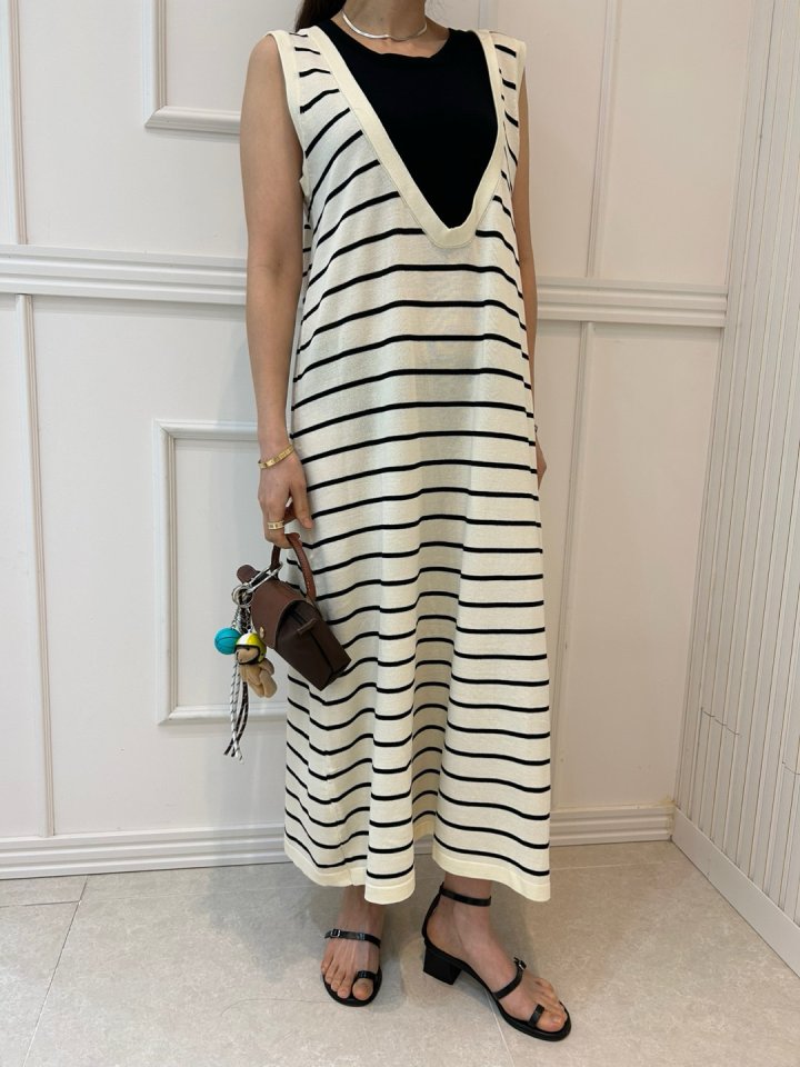 Pearls room - Korean Women Fashion - #womensfashion - Colored Knit One-piece - 5
