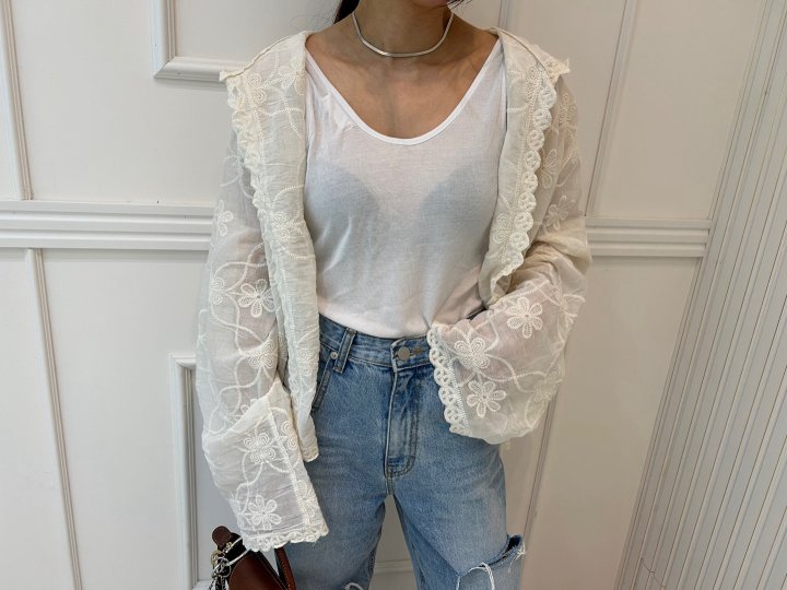 Pearls room - Korean Women Fashion - #womensfashion - Lace Hood Cardigan - 10