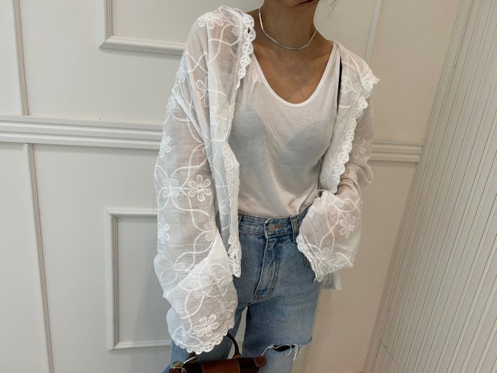 Pearls room - Korean Women Fashion - #womensfashion - Lace Hood Cardigan - 2