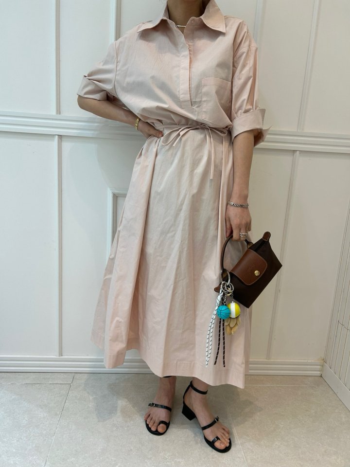 Pearls room - Korean Women Fashion - #womensfashion - Half Open Long One-piece