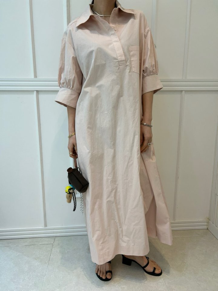Pearls room - Korean Women Fashion - #womensfashion - Half Open Long One-piece - 3