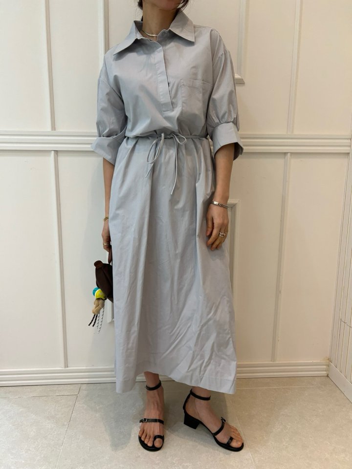 Pearls room - Korean Women Fashion - #womensfashion - Half Open Long One-piece - 5