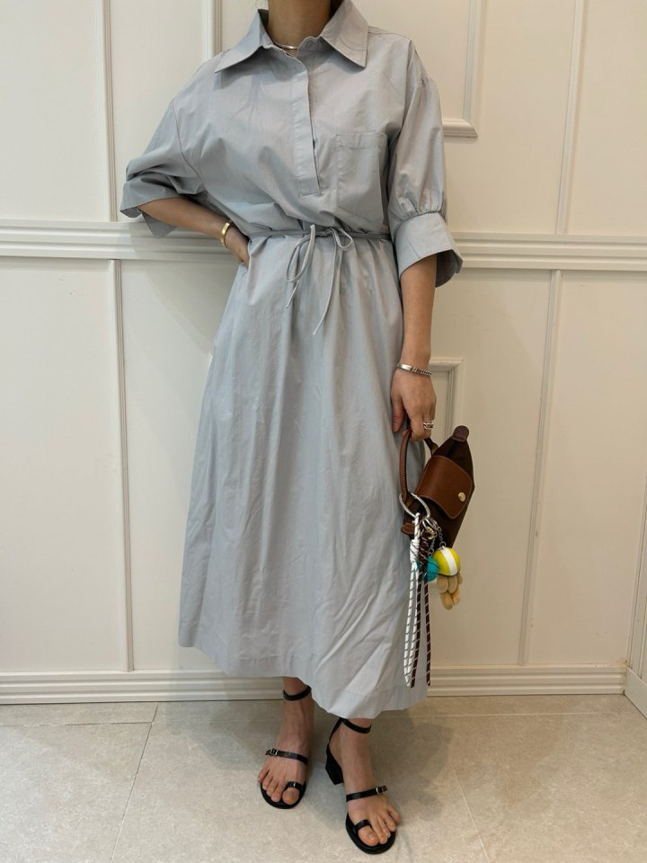 Pearls room - Korean Women Fashion - #womensfashion - Half Open Long One-piece - 7