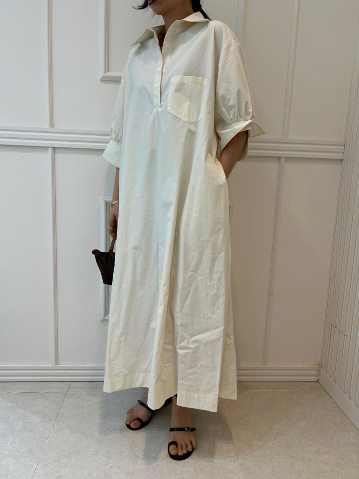 Pearls room - Korean Women Fashion - #womensfashion - Half Open Long One-piece - 9
