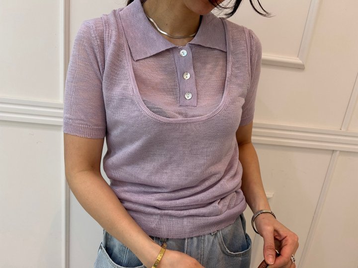 Pearls room - Korean Women Fashion - #womensfashion - Linen Collar Vest Set - 6