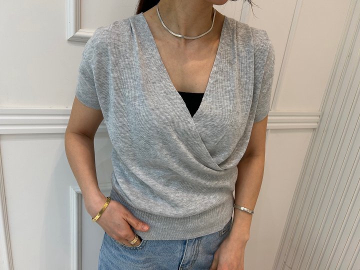 Pearls room - Korean Women Fashion - #womensfashion - Wrap Pintuck Knit Top - 6
