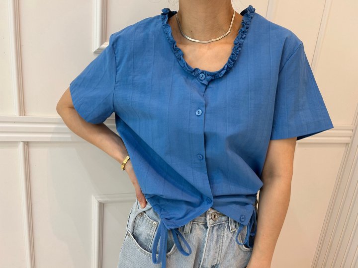Pearls room - Korean Women Fashion - #womensfashion - Wave Blouse