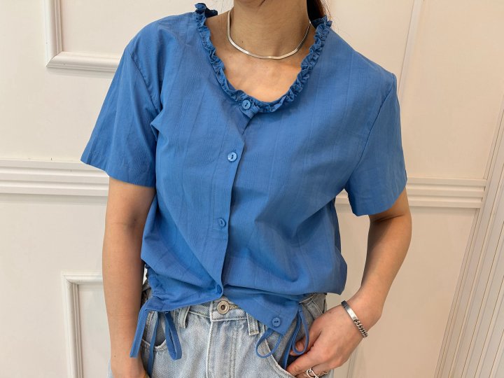 Pearls room - Korean Women Fashion - #womensfashion - Wave Blouse - 3