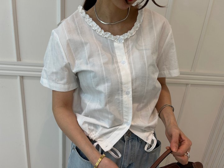 Pearls room - Korean Women Fashion - #womensfashion - Wave Blouse - 7
