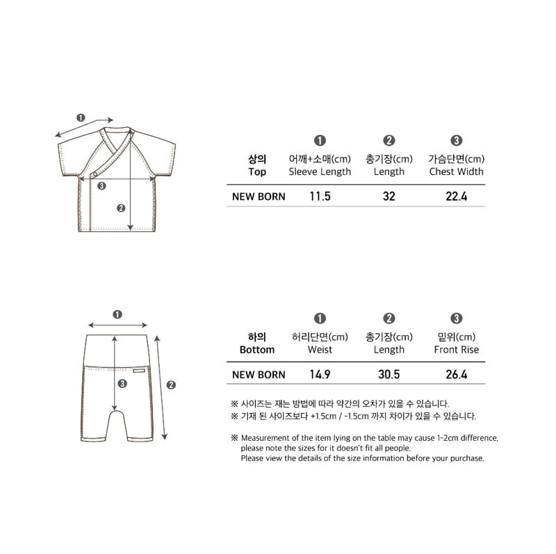 Peekaboo - Korean Baby Fashion - #babylifestyle - Daisy Short Sleeved Top Bottom Newborn Set - 11