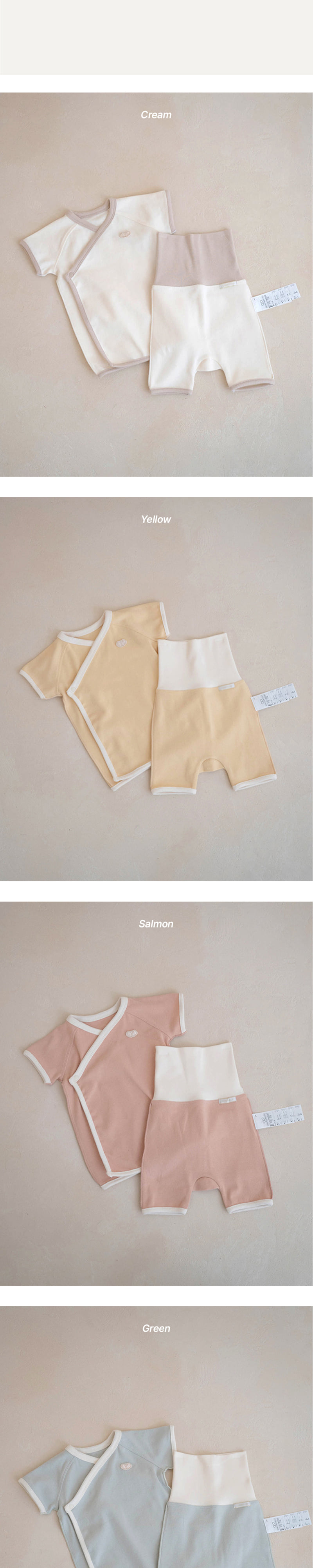 Peekaboo - Korean Baby Fashion - #onlinebabyshop - Daisy Short Sleeved Top Bottom Newborn Set - 3