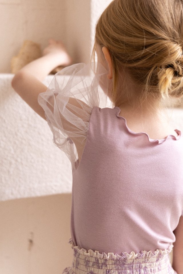 Perrobebe - Korean Children Fashion - #designkidswear - Selene Mesh Puff Tee - 2