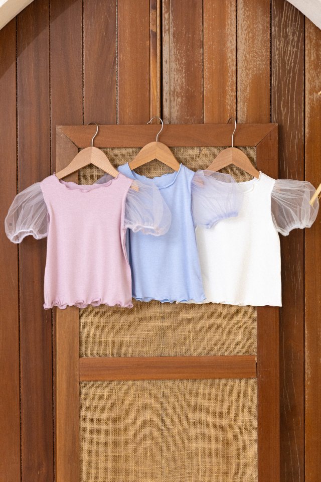 Perrobebe - Korean Children Fashion - #prettylittlegirls - Selene Mesh Puff Tee - 12