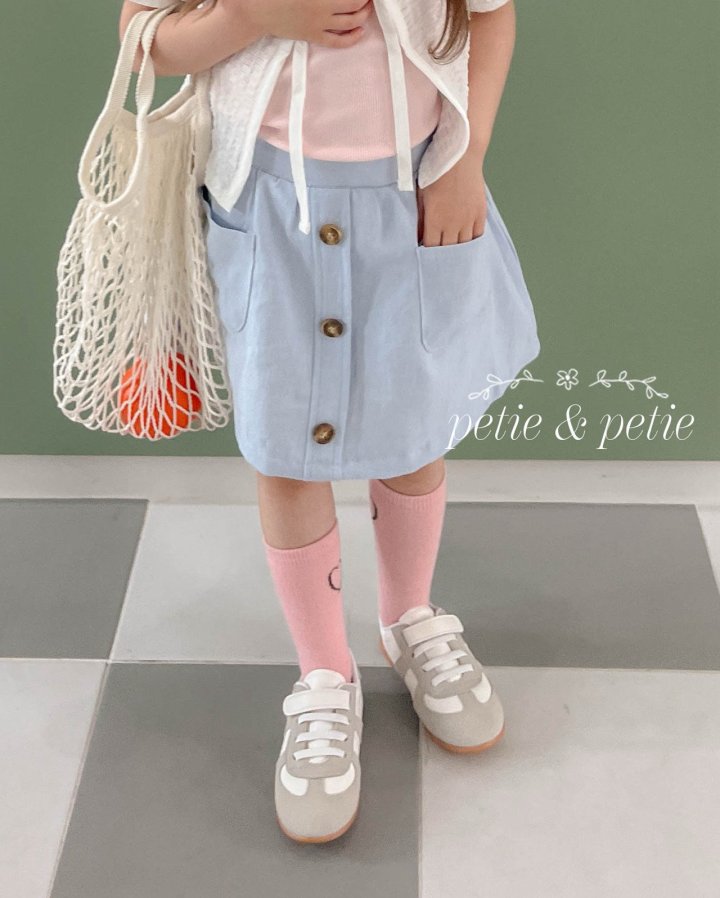 Petit & Petit - Korean Children Fashion - #childofig - Button Skirt