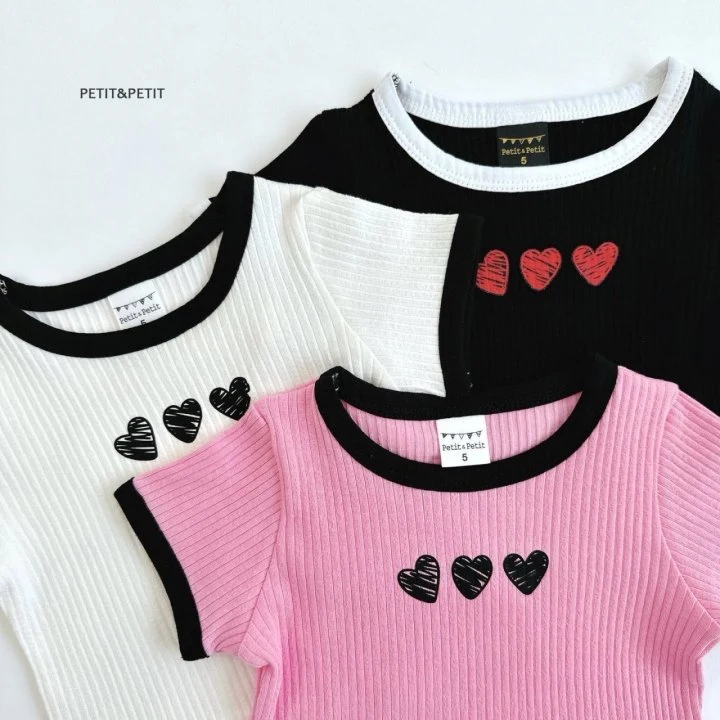 Petit & Petit - Korean Children Fashion - #childrensboutique - Heart Crop Tee - 6