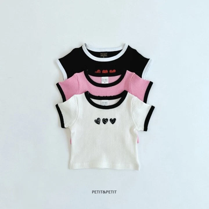 Petit & Petit - Korean Children Fashion - #designkidswear - Heart Crop Tee - 7