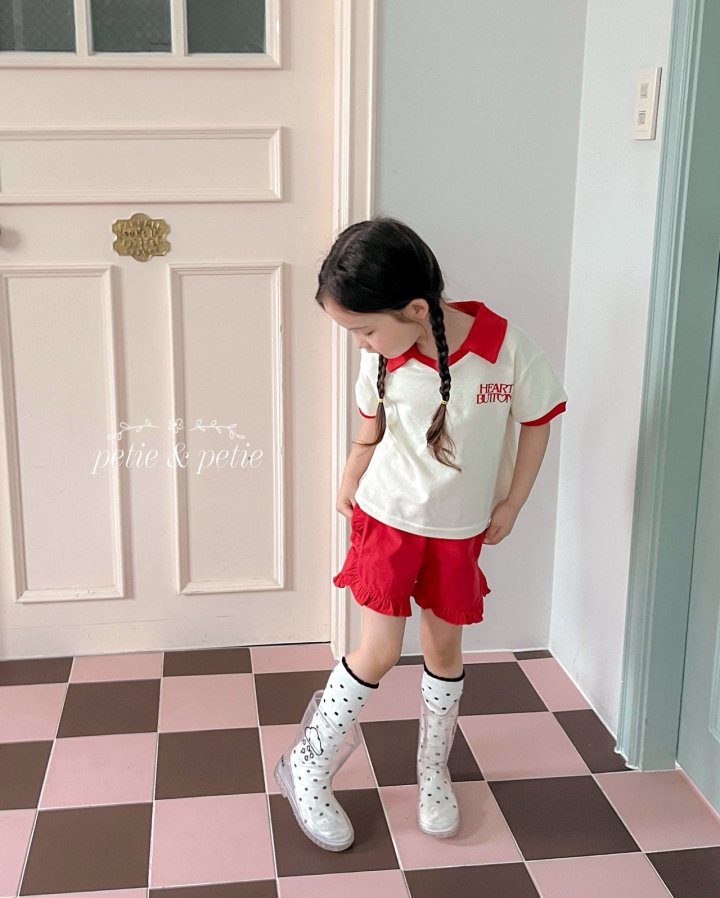 Petit & Petit - Korean Children Fashion - #discoveringself - Heart Button Collar Tee - 5