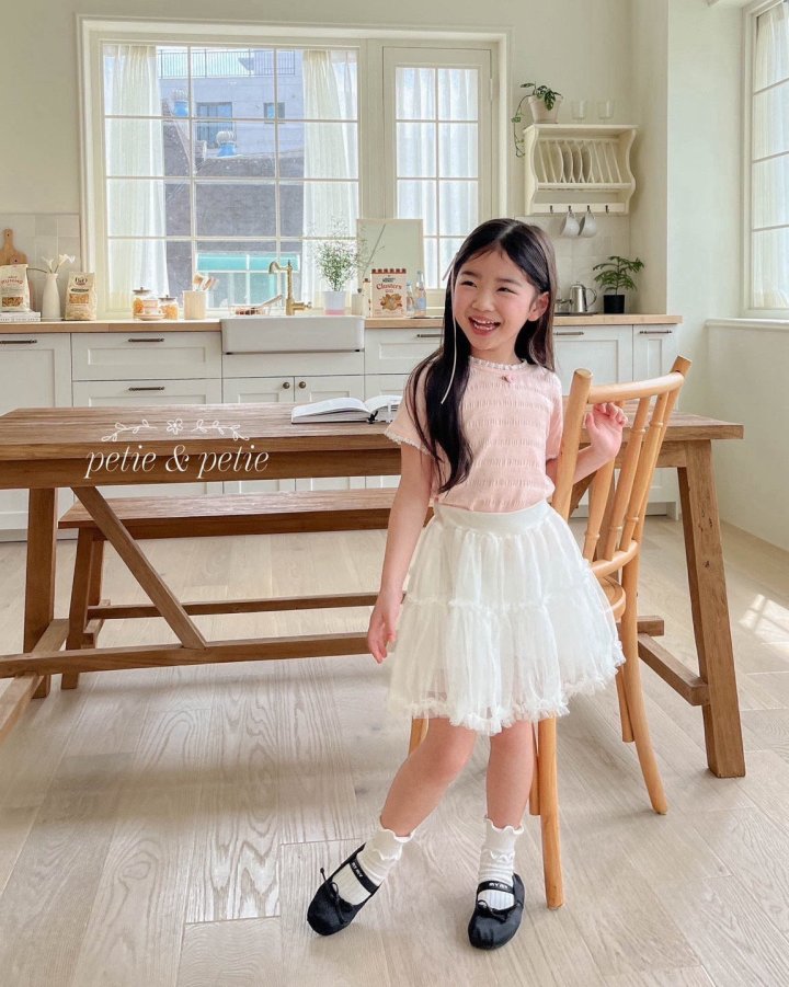 Petit & Petit - Korean Children Fashion - #kidsshorts - Rose Lace Tee