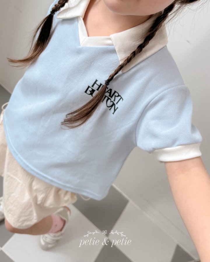 Petit & Petit - Korean Children Fashion - #kidsstore - Heart Button Collar Tee - 8