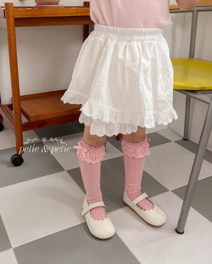 Petit & Petit - Korean Children Fashion - #littlefashionista - Lace Skirt Pants - 5