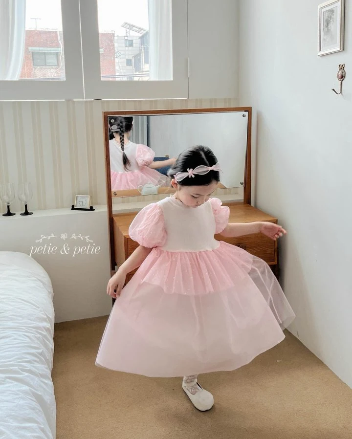 Petit & Petit - Korean Children Fashion - #magicofchildhood - Luna Dot Sha One-piece - 4