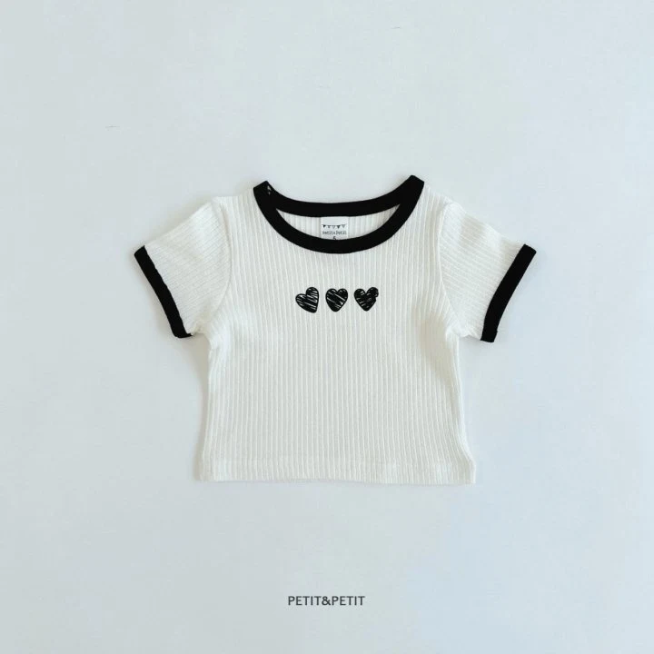 Petit & Petit - Korean Children Fashion - #todddlerfashion - Heart Crop Tee - 2