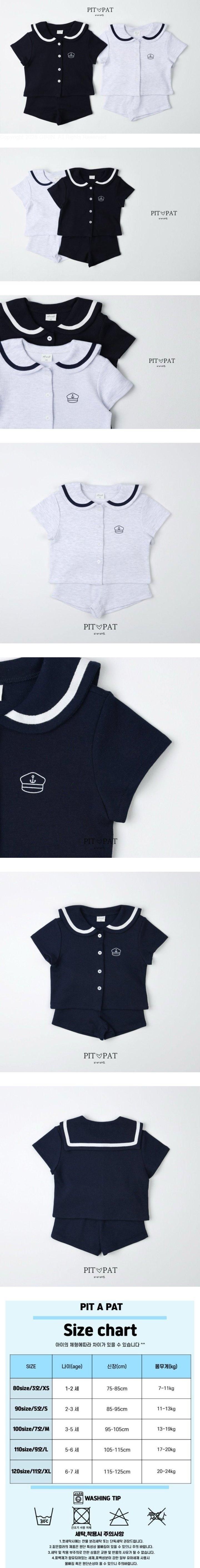 Pitapat - Korean Children Fashion - #kidsshorts - Baby Captain Top Bottom Set