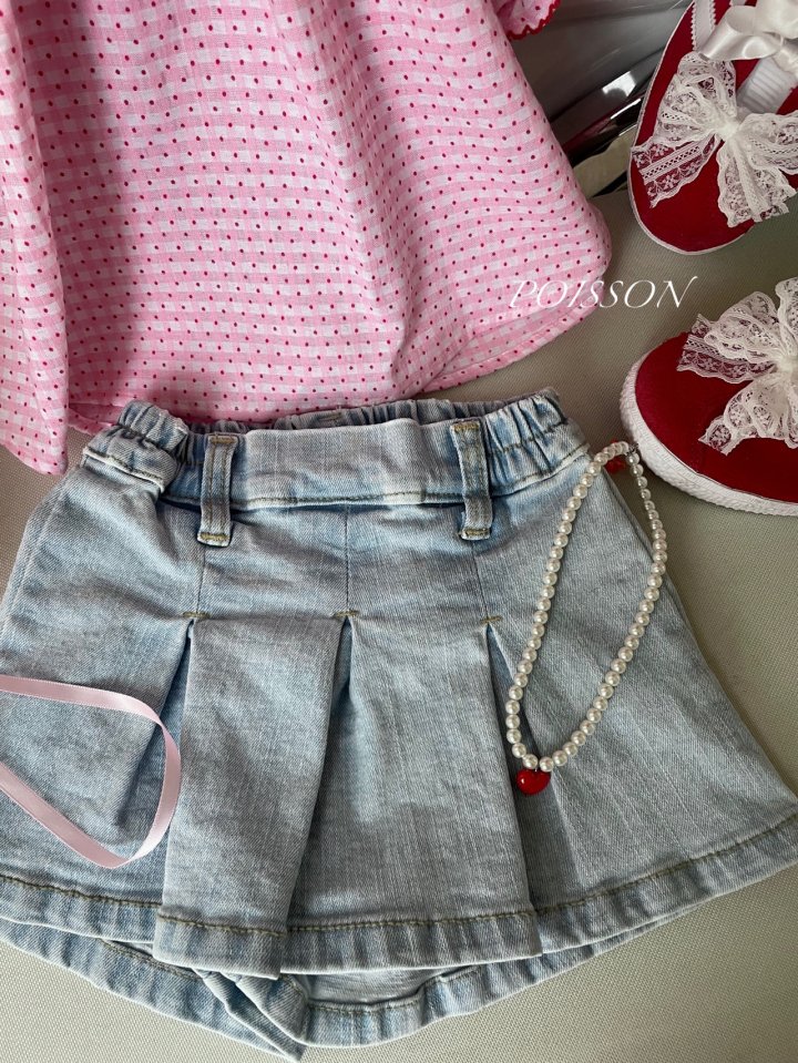 Poisson - Korean Children Fashion - #childofig - Denim Frizz Shorts - 11
