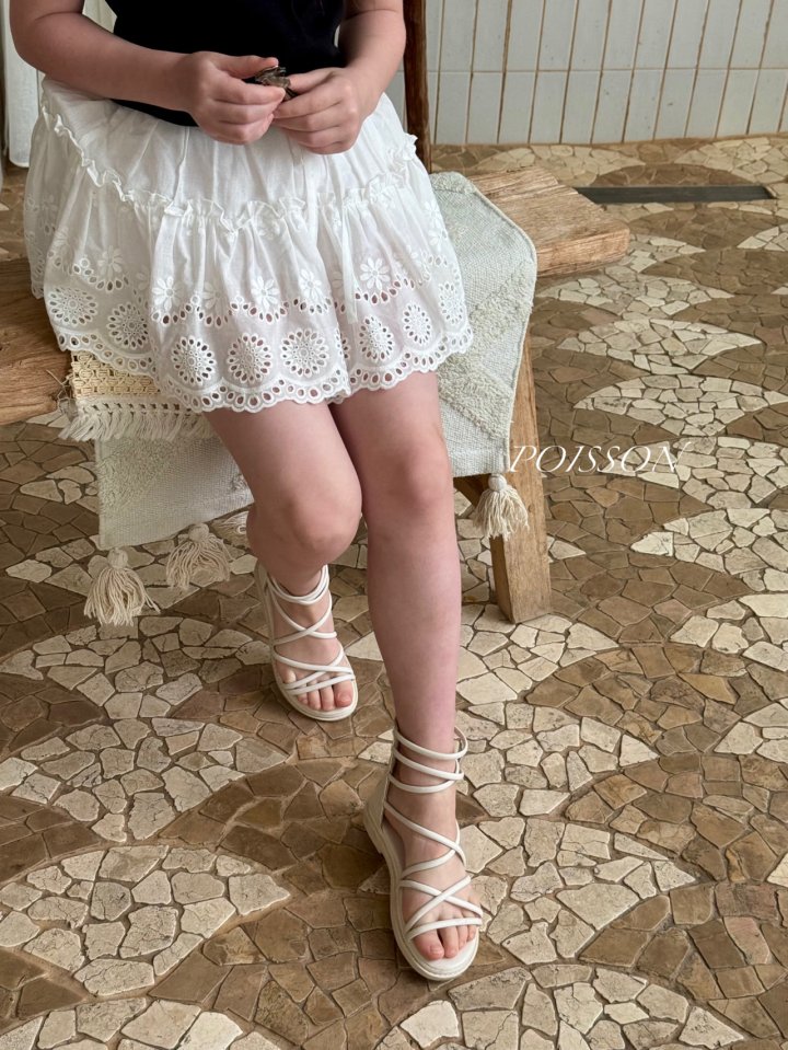 Poisson - Korean Children Fashion - #todddlerfashion - Eyelet Skirt - 4