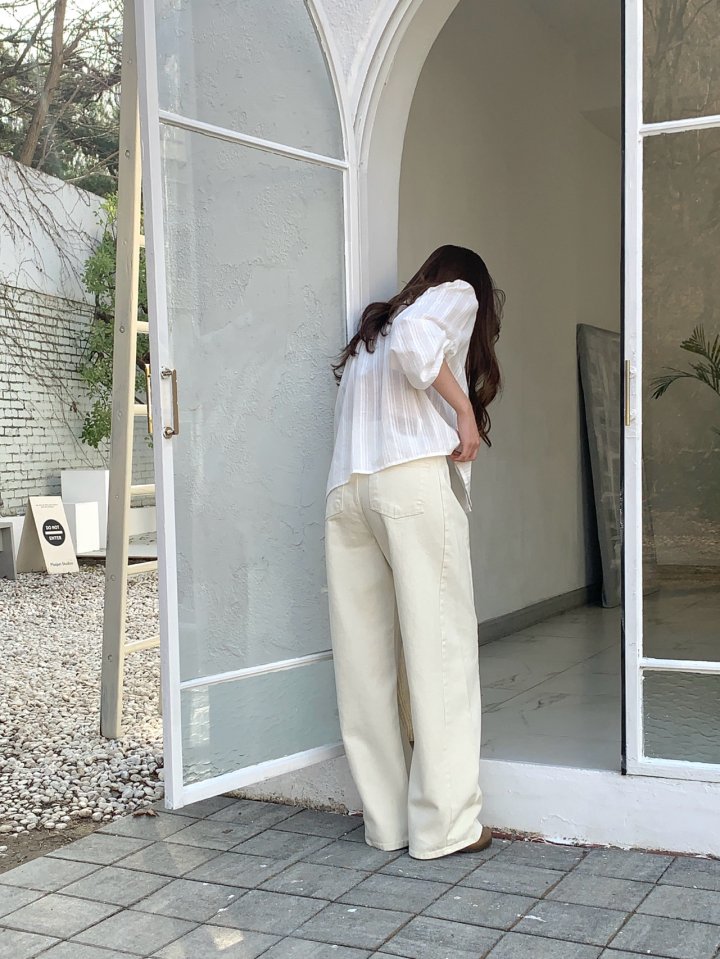 Pomelo - Korean Women Fashion - #momslook - Bio Washing Denim Pants - 3