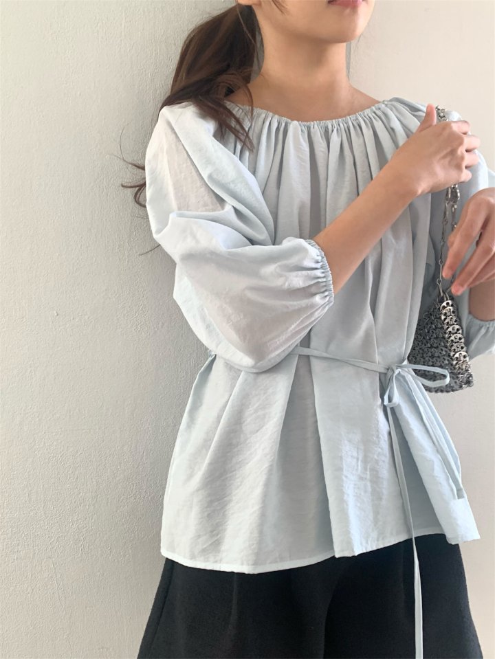 Pomelo - Korean Women Fashion - #momslook - Kong Shirring Blouse - 2