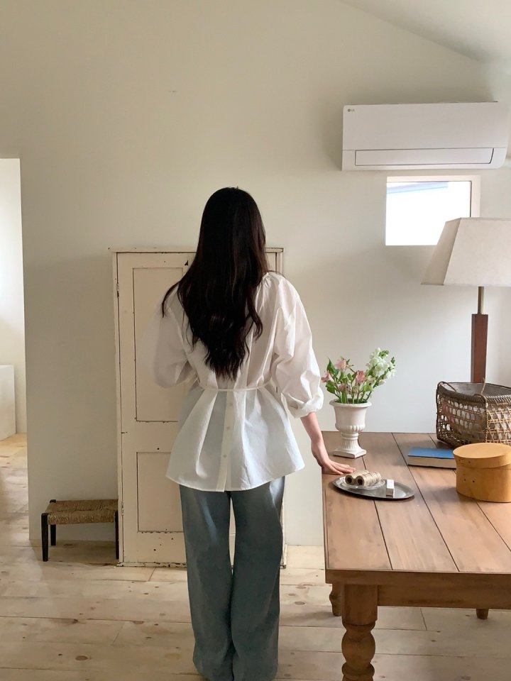 Pomelo - Korean Women Fashion - #momslook - Round Shirring Blouse - 8