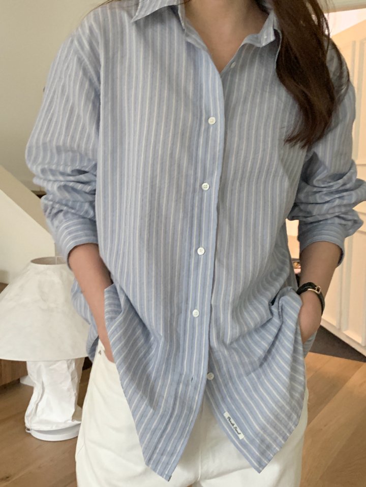 Pomelo - Korean Women Fashion - #momslook - Flat Stripe Shirt - 7