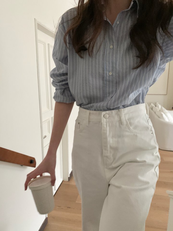 Pomelo - Korean Women Fashion - #momslook - Flat Stripe Shirt - 9