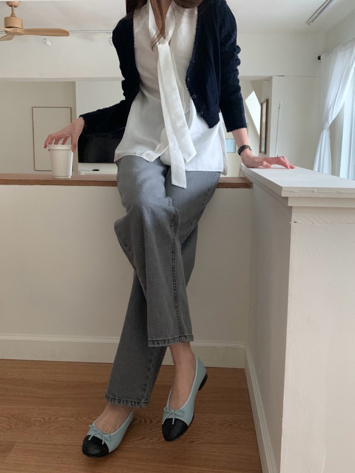 Pomelo - Korean Women Fashion - #momslook - Dusty Denim Pants - 10