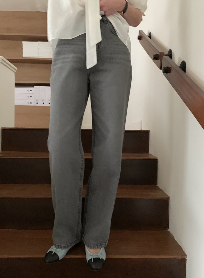 Pomelo - Korean Women Fashion - #momslook - Dusty Denim Pants - 6