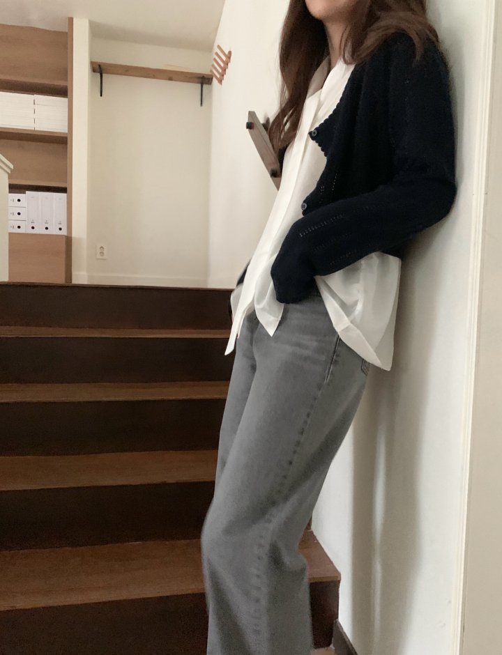 Pomelo - Korean Women Fashion - #momslook - Dusty Denim Pants - 8