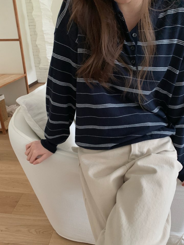 Pomelo - Korean Women Fashion - #momslook - Water Stripe Shirt - 7