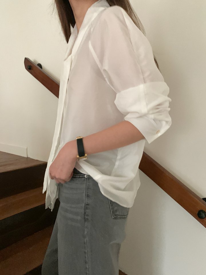 Pomelo - Korean Women Fashion - #momslook - Creeze Tie Blouse - 2