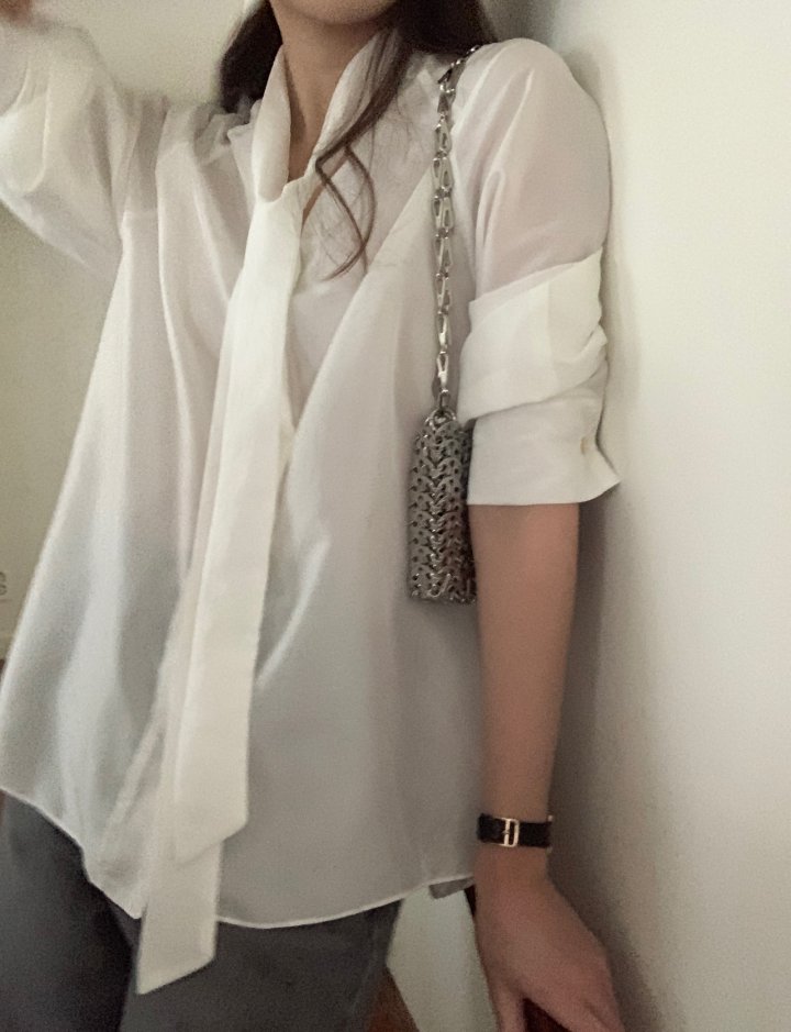 Pomelo - Korean Women Fashion - #womensfashion - Creeze Tie Blouse - 4